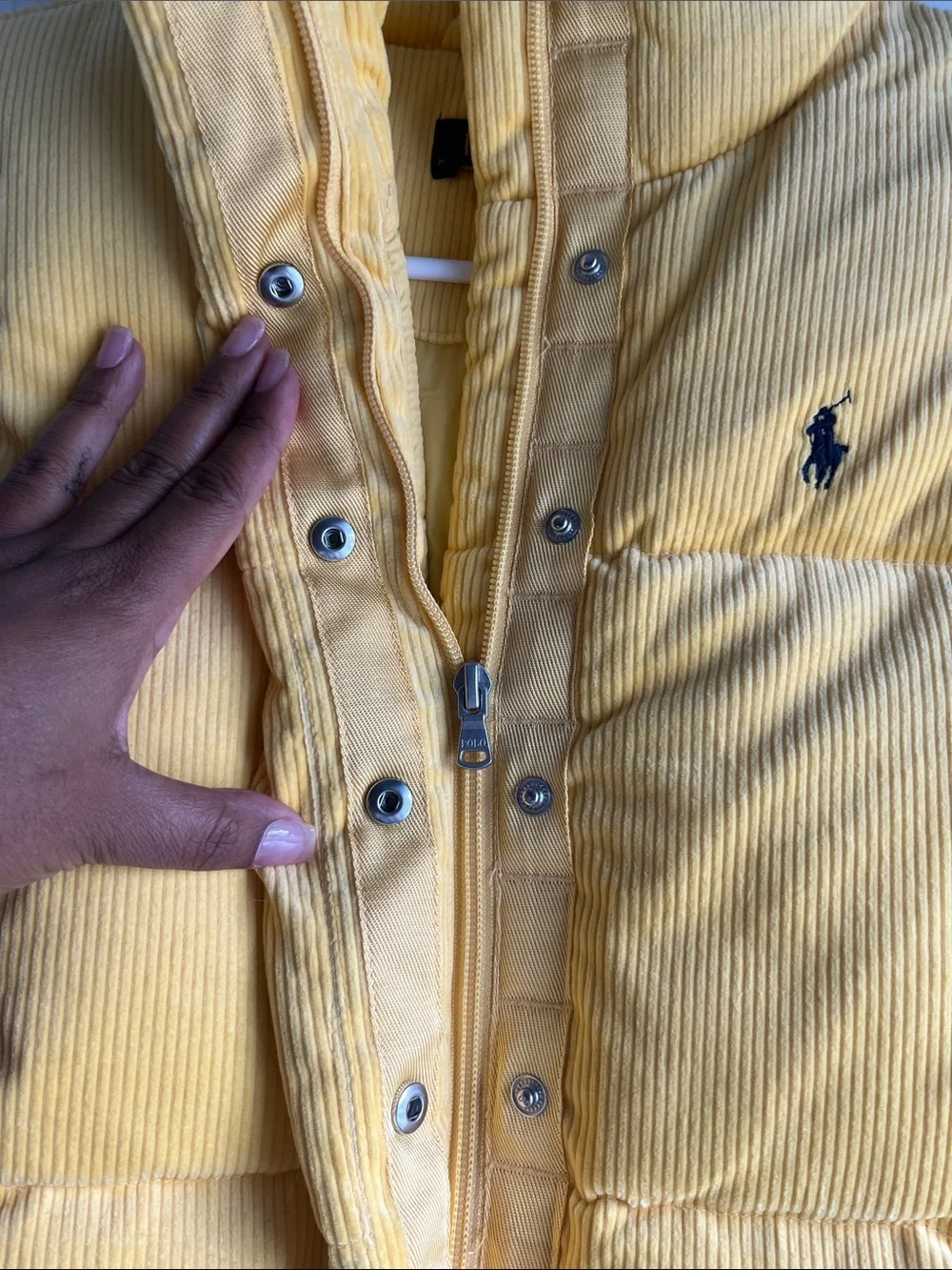 Ralph Lauren Yellow Quilted Corduroy Puffer Vest